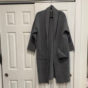 Mango Gray Open Front Cardigan (needs stitching done on front pocket) Size M